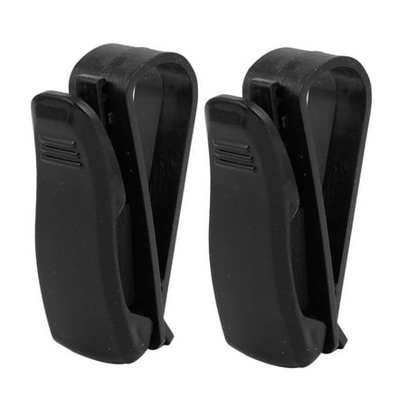 2 Pcs Black Plastic Eyeglasses Card Clip Rack Holder for Car Vehicle