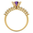 thumbnail image 4 of 1.05ct round cut purple natural amethyst 18k yellow gold Bridal Wedding Engagement Promise Anniversary Ring for Women size 8.5, 4 of 7