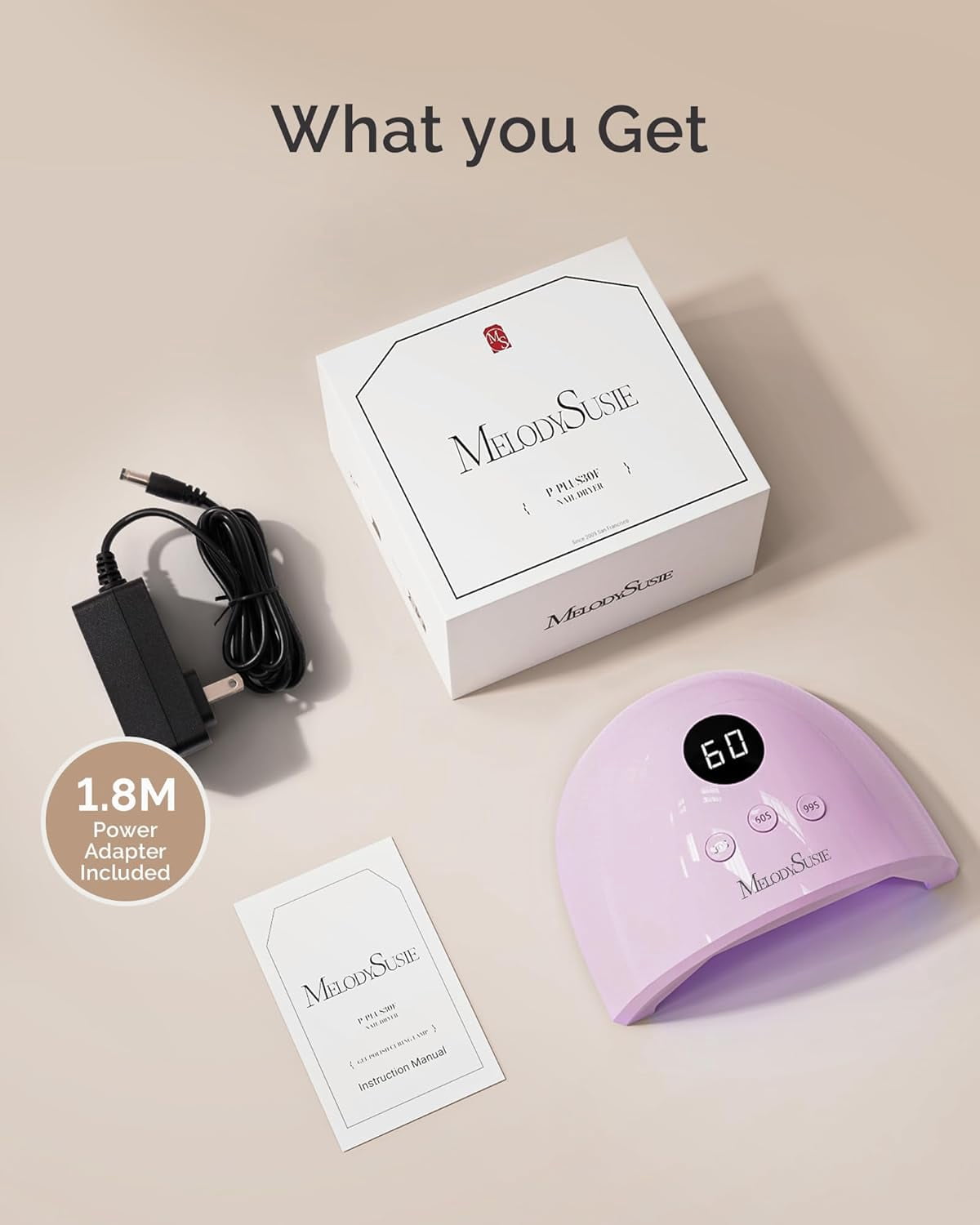 MelodySusie UV Nail Lamp, PLUS30F UV Light for Gel Nails True 36W Professional LED Nail Dryer with 3 Timer, Smart Sensor, LCD Display,Purple