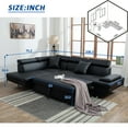 Contemporary Sectional Modern Sofa Bed Black With Functional Armrest