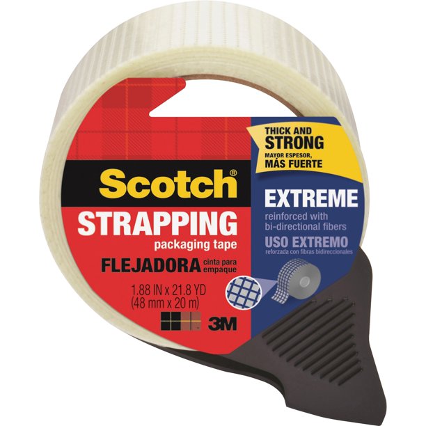 Scotch Strapping Tape Extreme Shipping, Clear, 1 Roll (Quantity