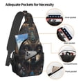 thumbnail image 3 of Lsque Tribal Style Raccoon Pattern Cross Chest Bag Diagonally – Premium Durable Front Chest Sling with Adjustable Padded Strap, High-Capacity Storage, 3 of 8