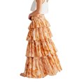 thumbnail image 3 of VISgogo Faldas largas para mujer, patrón floral/a cuadros, faldas holgadas de cintura alta de múltiples capas, pantalones casuales de estilo urbano simple VISgogo moda, 3 of 4