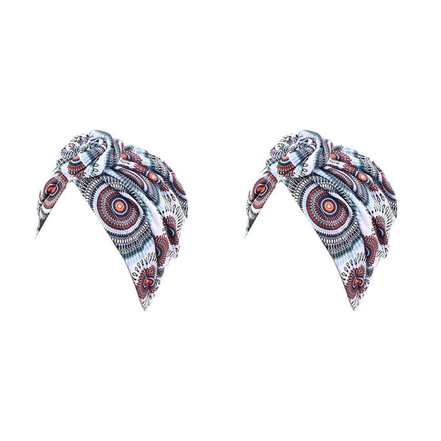 Qarigey Estilos bohemios turbantes para mujer Headwrap Cap plisado Headcap Headwear Type2 NO2