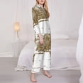 thumbnail image 3 of Wukai Horse Rider In Field Print Women's Pajama Set,PJ Set,Lounge Sets For Women Soft Long Sleeve Sleepwear Comfort and Style-Large, 3 of 7