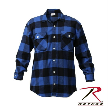 Buffalo Plaid Flannel - Rothco Extra Heavyweight Buffalo Plaid Flannel Shirts 5XL,Blue Plaid