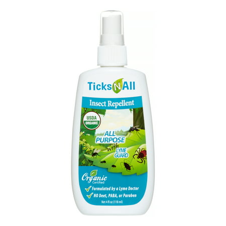 Ticks-N-All Organic Insect Repellent, 4 Oz