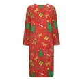 thumbnail image 5 of Xoenoiee Christmas Cookies Tree Candy Bow Snowflake Print Long Sleeve Nightgowns for Women Xmas Long Sleepshirts Zip Up Robe Gowns Sleepwear Full Length Sleep Dress with Pockets, Size XL, 5 of 7