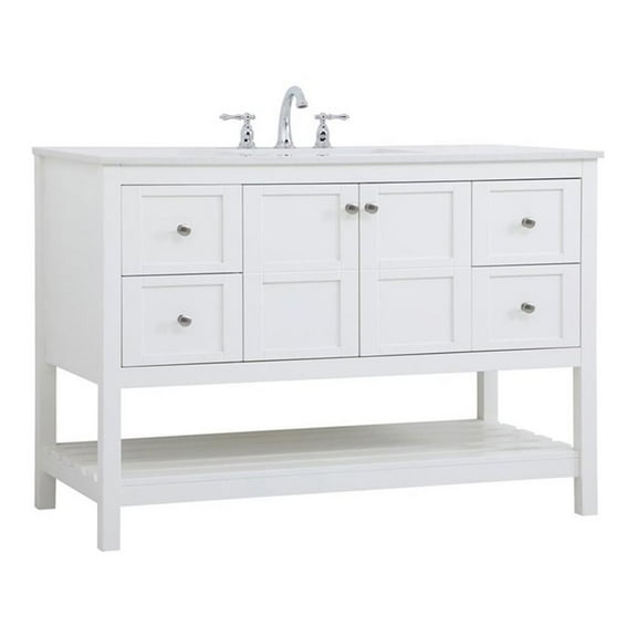 48 inch Single Bathroom Vanity in White