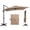 Tan, variant on Costway 11 x 9 FT Cantilever Patio Umbrella with 360° Rotation Easy Tilt Adjustment 8 Ribs Navy Blue
