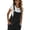 Black, variant on Women's Cotton Linen Short Overalls Adjustable Straps Casual Summer Rompers with Pockets(Black,S)