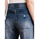 thumbnail image 3 of Jeans de pierna ancha para mujer con puños de cintura baja y dobladillo pantalones de mezclilla 2023 Moda azul marinoLarge, 3 of 5