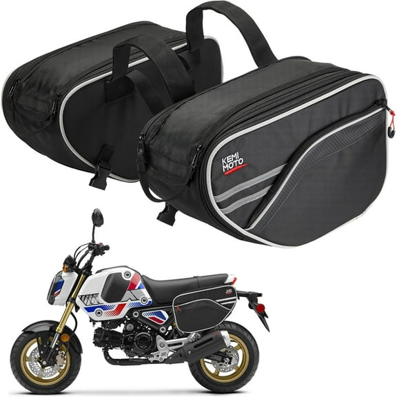 KEMIMOTO Motorcycle Side Saddlebags Waterproof 30L Compatible with Navi Grom Extendable Pannier Bag
