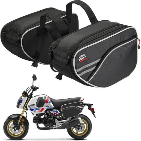 KEMIMOTO Motorcycle Side Saddlebags Waterproof 30L Compatible with Navi Grom Extendable Pannier Bag