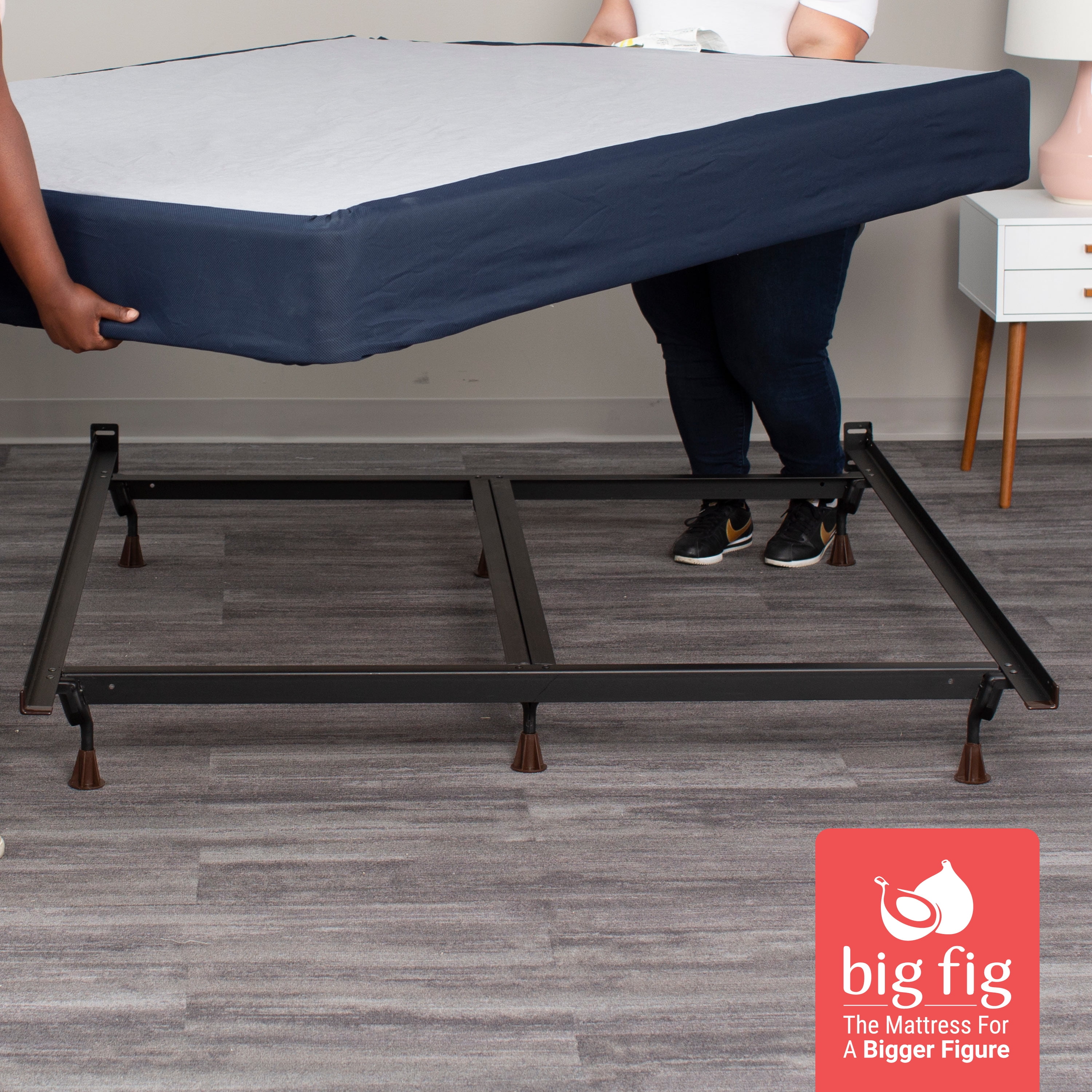Big Fig Mattress Heavy Duty Steel Bed Frame, Supports up to 2,000 Pounds, Queen Size