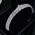 thumbnail image 5 of Diadema y coronas para novia de boda con circonita cúbica para mujer, accesorios para el cabello grandes (1 unidad), 5 of 5