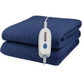 thumbnail image 5 of Pure Warmth Polar Fleece Electric Heated Warming 50x60 Throw Blanket Navy Blue, 5 of 5