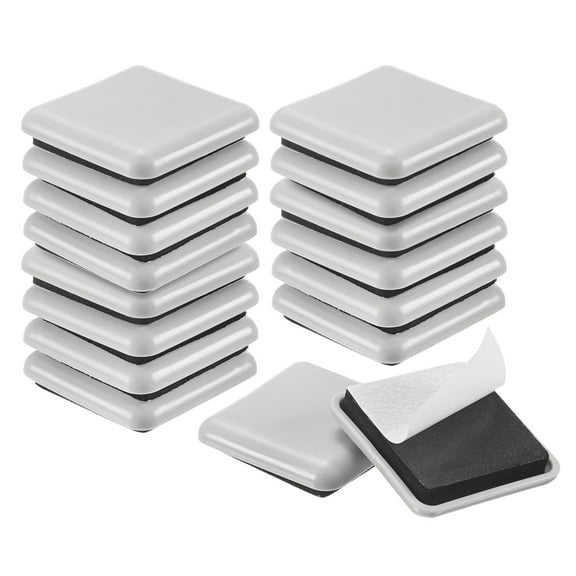Uxcell 16-Pack Furniture Sliders, 1.57" EVA Foam Felt Pad Self-Adhesive Mover Glides Furniture Square Pads Floor Protectors [Beige]