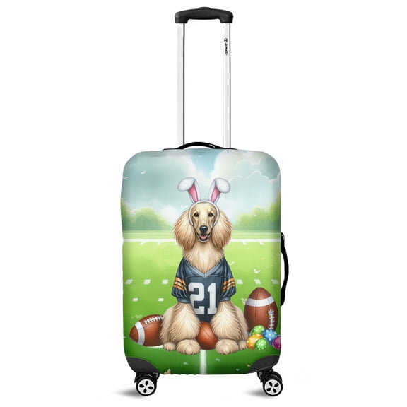 Happy Easter Hello Spring Afghan Hound Playing Football Travel Luggage Cover Dog Lover Suitcase Dust Protective Decor - 13003