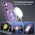 thumbnail image 4 of Asuwish Phone Case for Samsung Galaxy S23 Plus S23+ 5G Tempered Glass Screen Protector Magnetic Folding Stand Frosted Translucent Rugged Shockproof Protective Cell Cover SM-S916U Women Deep Purple, 4 of 7