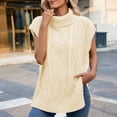 thumbnail image 2 of cfhntfmh Womens Fall Tops Trendy Sweater Vest Women Knit Tank Tops Turtleneck Cap Sleeve Loose Shirts Vacation Casual Outfits, 2 of 7