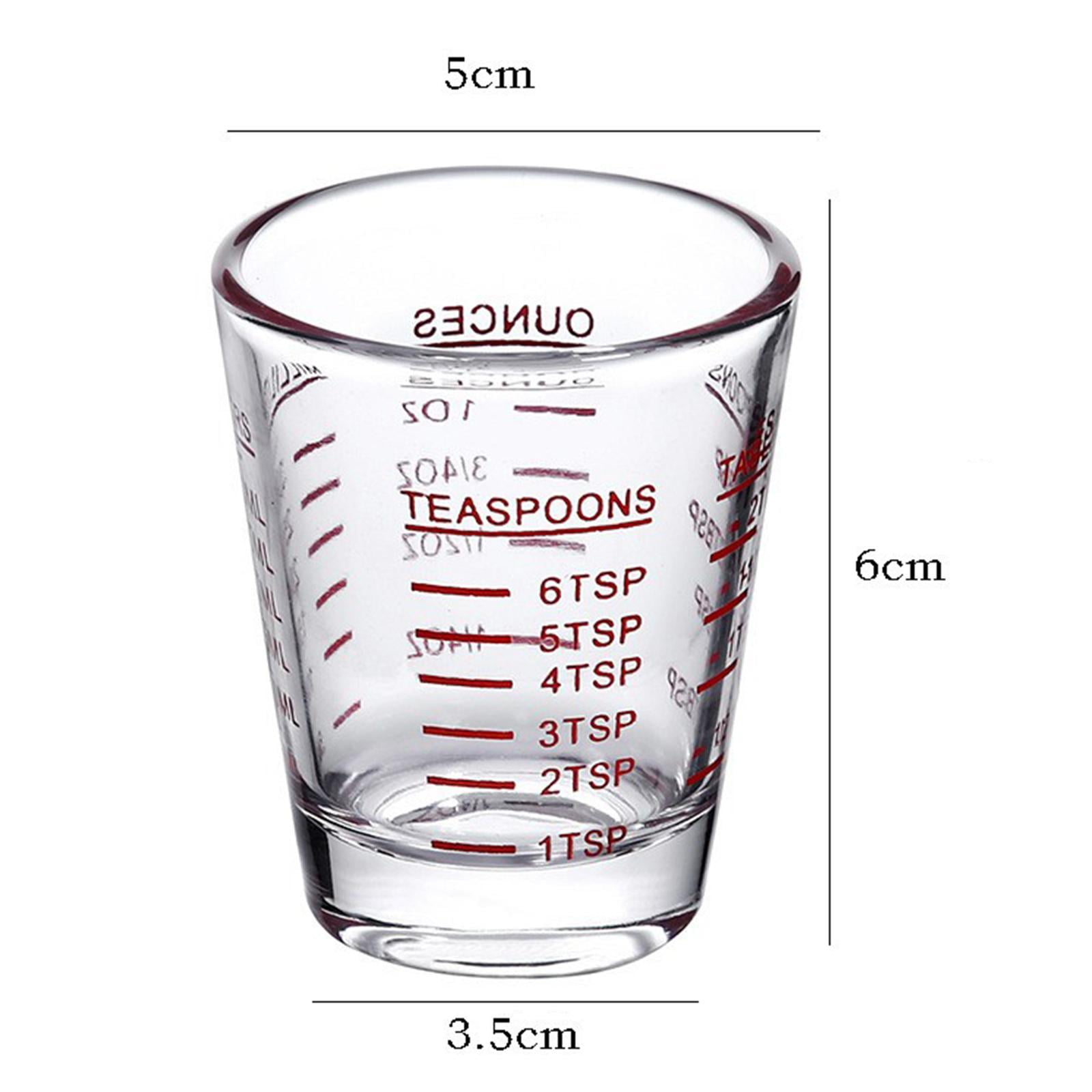 TISHITA 3x2Pcs Coffee Measuring Cup Mini Measuring Cups Clear for Party Home Bar