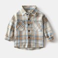 thumbnail image 2 of Kids' Boys Girls Plaid Shirt 2-10Y - Casual Long Sleeve Button Down Shirt with Dual Pockets, Fall Winter Layering Shirt, 2 of 6