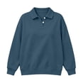thumbnail image 6 of Women's Loose Casual Sweatshirts,2‑Button Collar Long Sleeve Solid Pullover Tops,Weekend Outing, 6 of 6