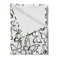 thumbnail image 2 of Animal Soft Flannel Fleece Throw Blanket, Butterfly Pattern Freedom Sign Feminine Illustration, Cozy Plush for Indoor and Outdoor Use, 50" x 70", White and Black, by Ambesonne, 2 of 5