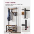 thumbnail image 4 of VASAGLE Entryway Coat Rack with Shoe Bench, Shoe Rack with Hall Tree, Modern Style，Rustic Brown and Black, 4 of 5
