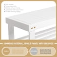 thumbnail image 5 of Hassch 3-Tier Bamboo Shoe Rack Bench, 35.4" Entryway Storage Organizer in White - Space-Saving Design, Easy Assembly, 5 of 10