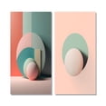 thumbnail image 2 of Designart "Retro Minimalism in Pink Geometric Dreaming III" Modern Geometric Wall Art Set Of 2 - Modern Pink Gallery Set For Office Decor, 2 of 6