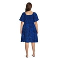thumbnail image 4 of Terra & Sky Women's Plus Size Flutter Sleeve Fit & Flare Dress, 4 of 6