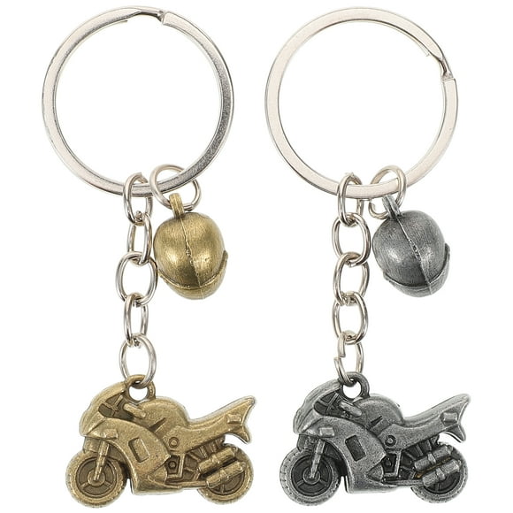 2pcs Motorcycle Keychains Antique Key Chain Ring Bag Charms Key Decoration Pendant