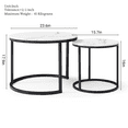thumbnail image 2 of IVV Round Coffee Table Set of 2, Industrial Minimalist Nesting Center Table with Metal Frame, Easy Assembly for Living Room, Apartment, White Marbling, 2 of 8