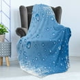 thumbnail image 4 of Grunge Soft Flannel Fleece Throw Blanket, Realistic Water Drops Bubbles on Worn Scratched Looking Backdrop Freshness Purity, Cozy Plush for Indoor and Outdoor Use, 50" x 60", Blue White, by Ambesonne, 4 of 5