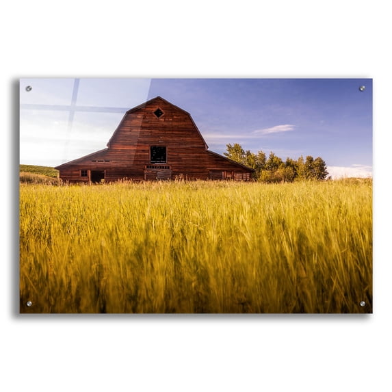 Epic Art 'Barn Sunset 1' by Joe Reimer Photography, Acrylic Glass Wall Art, 36"x24"