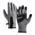 thumbnail image 4 of AuroraX Windproof Winter Gloves Men Women Waterproof Gray Leather Warm Touchscreen Gloves with Soft Insulated Lining Thick Gloves with Wrist for Driving Outdoor Working Typing, 4 of 5