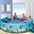 thumbnail image 4 of Round Kids Inflatable Swimming Pool, Ocean World Hard PVC Plastic Pool, Portable Outdoor Summer Family Bath Tub Ocean Fish Swimming Pool for Garden, Backyard, Outdoor Swim Center Water Party, 4 of 6