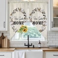 thumbnail image 6 of Home Sweet Swag Valances for Windows, Kitchen Window Curtains Over Sink, Wreath Botanical Farmhouse Plants Beige Window Treatment Curtains for Living Room/Bedroom Curtains 2 Panel Sets 36"x45", 6 of 8