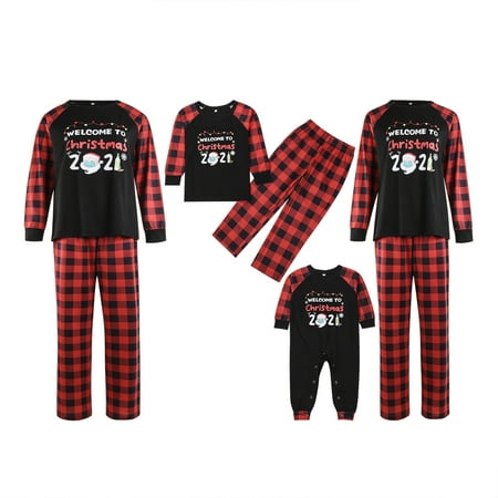 

Shuttle tree Xmas Matching Family 2 PCS Pajamas Set Sleepwear Christmas Sleepwear Nightwear Long Pajamas