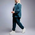 thumbnail image 3 of Fanxing Womens Two Piece Sets Plus Size Turn Down Collar Shirt Shacket Casual Loose Jogger Matching Corduroy Tracksuit Comfy Loungewear 2XL, 3 of 6