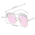 thumbnail image 4 of Gafas de sol Cuadradas Sunnimix para mujer Montura de Metal gran tamaño Protección UV Plata rosa, 4 of 4