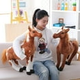 thumbnail image 1 of 3D Simulation Horse Animal Plush Stuffed Doll Kids Toy Room Decor Photo Props, 1 of 9