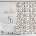thumbnail image 2 of Khaki Flower Shower Curtain Set - Standard 72" x 72" Washable Bathtub Curtain with 12 Hooks, Vintage Farmhouse Boho Leaf Spring Plant Waterproof Fabric Stall Shower Curtains for Bathroom Décor, 2 of 6