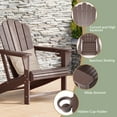 thumbnail image 3 of WestinTrends Highland Outdoor Patio HDPE Adirondack Chair With Cup Holder and Table Set, Dark Brown, 3 of 15