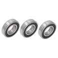 thumbnail image 3 of Rubber Sealed Ball Bearing 3Pcs Deep Groove Ball Bearing Rubber Seal Accessory Set Kit For Equipment Machine, 3 of 8