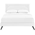 thumbnail image 4 of Modway Josie Full Vinyl Platform Bed with Round Splayed Legs in White, 4 of 6