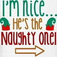 thumbnail image 3 of CafePress - Im Nice Hes Naughty Elf Hat Women's Light Pajamas - Women's Short Sleeve Print T-Shirt and Pants Light Cotton Pajama Set, 3 of 7