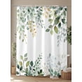 thumbnail image 4 of Eucalyptus Leaf Shower Curtain, Green Plant Country Farm Waterproof Shower Curtain Set with 12 Hooks Lightweight Washable Fabric Shower Curtains for Bathroom 72x84 Inches, 4 of 6